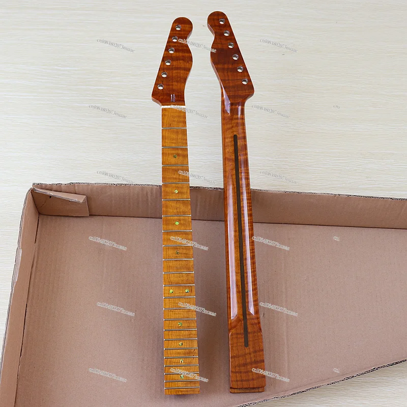 

Neck 6 Strings 22 Frets Roasted Maple Tiger Neck, Electric Guitar Musical Instrument Modified DIY Professional