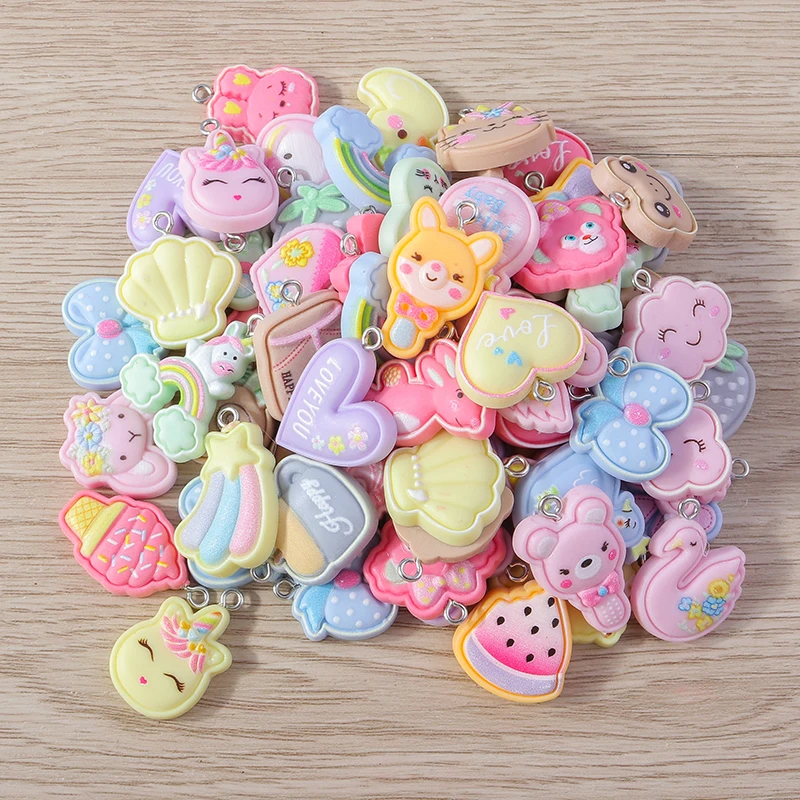 

Tusember 15pcs Cute Animals Charm Duck Bear Alpaca Unicorn Frog Pendants for Earrings Necklace Supply Jewelry Making Accessories