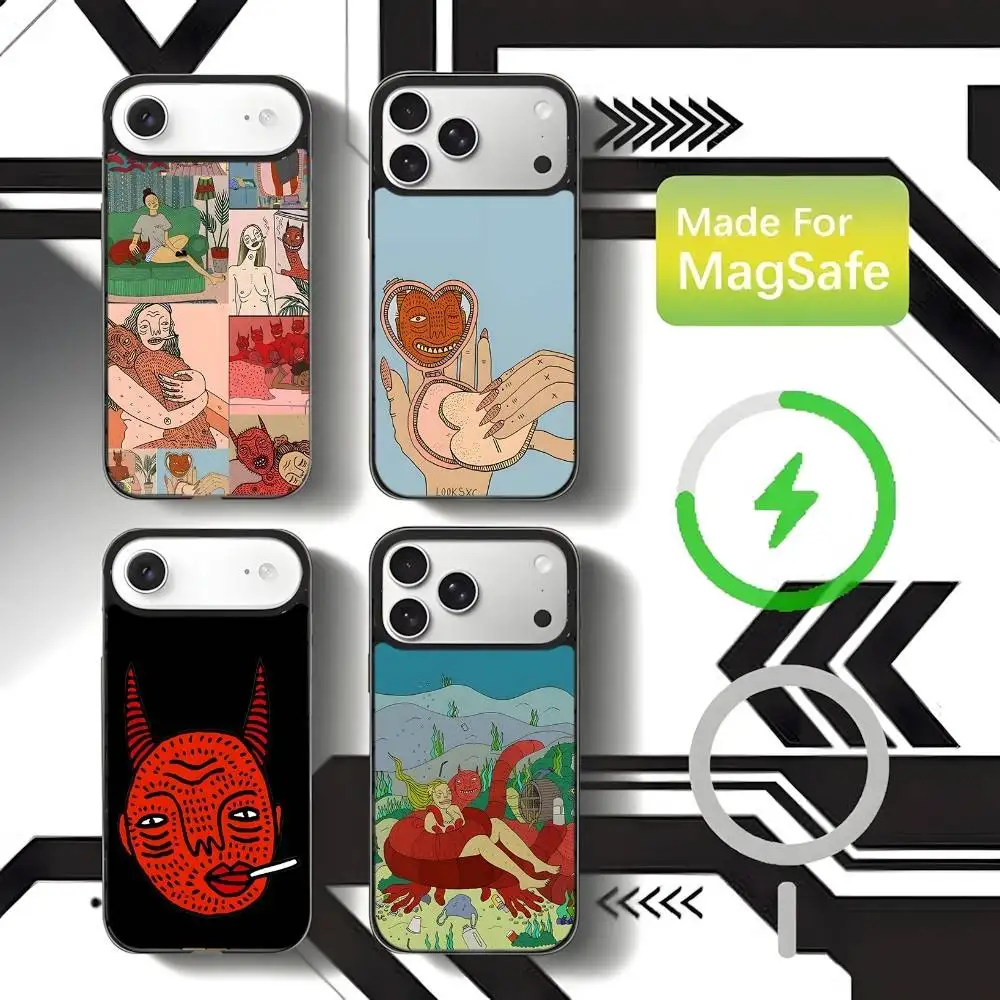 

Polly Nor Art Phone Case For iPhone 17,16,15,14,13,12,11,Pro,Max,Plus,Mini,SE4,E Magnetic Magsafe Wireless Charging