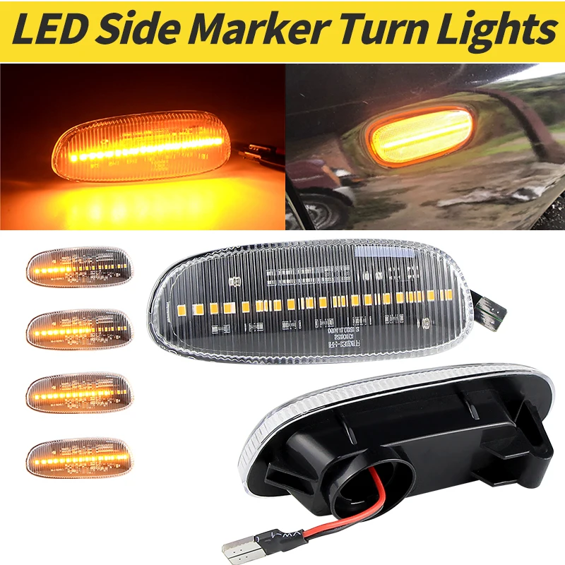 

2pcs Amber LED Fender Side Marker Light Turn Signal Indicator Lamp For Subaru Impreza 1993-2001 OEM:# 84401FA050 Car Accessories