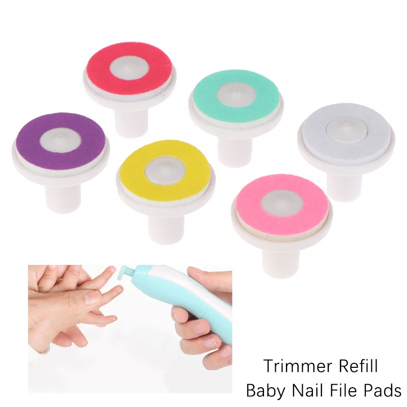 6-delige nagelvijlen nagelpolijstmachine vervangende elektrische trimmerkoppen vijlpads voor plastic kindernageltrimmer vervangende pads