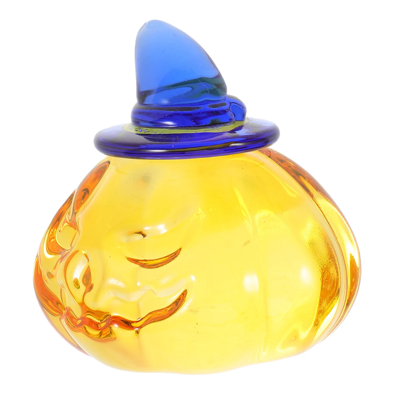 

Fall Harvest Pumpkin Figurine Crystal Halloween Decoration Table with Hats Collectibles Ornaments Statue