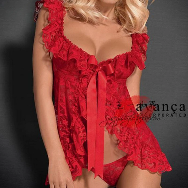 Conjunto de pijamas sexy para adultos, camisola transparente, uniforme transparente, fantasia de tentação, lingerie pornô, tamanho grande