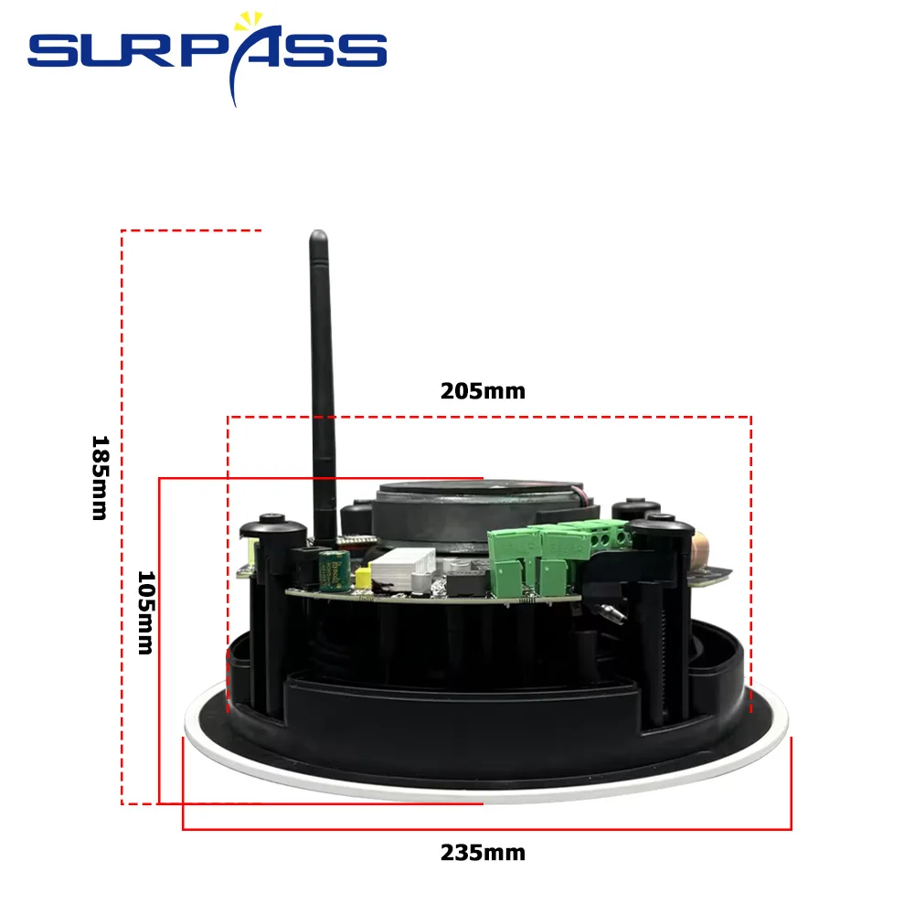 

40W 6'' WiFi Bluetooth Speaker Wireless In-ceiling Speaker Music Column Speakers With WIFI Amplifier Module Flush Mount In Wall