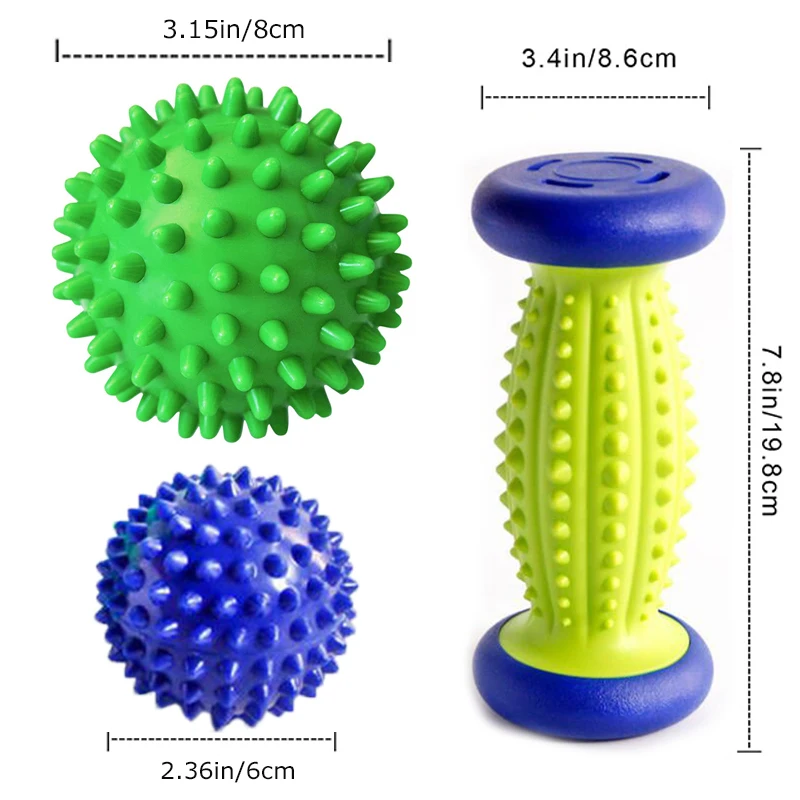 Foot Massage Roller Spiky Massage Balls For Plantar Fasciitis Relief Trigger Point Therapy Back Arm Neck Circulation Roller