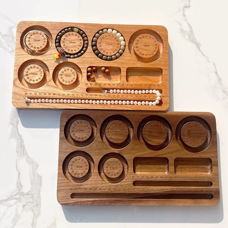 

Поднос для ювелирных изделий из цельного дерева, держатель для ожерелья, витрины для ювелирных изделий, витрина, браслеты, профессиональные органайзеры для хранения с подносами для весов