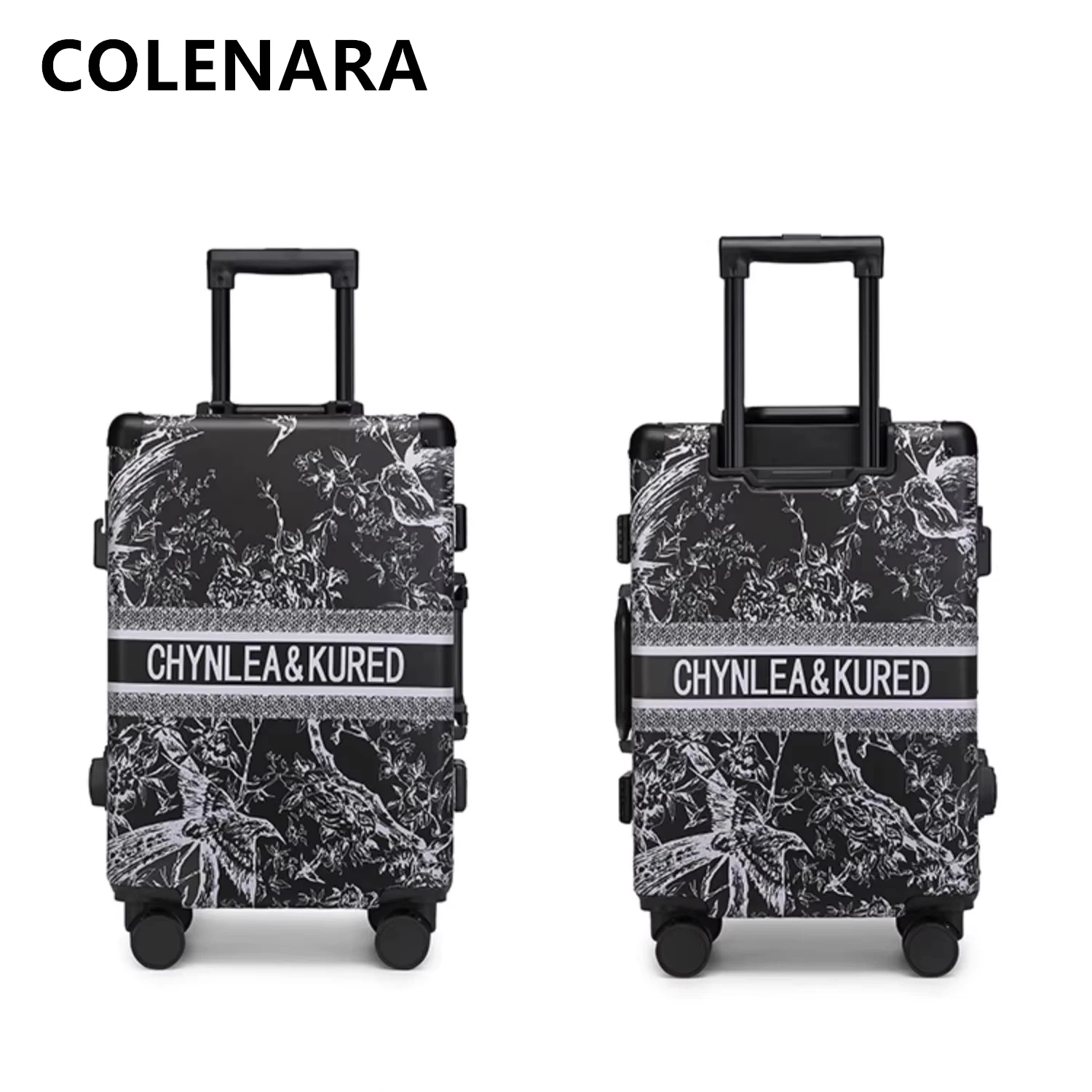 COLENARA High Quality Suitcase PVC Boarding Box Women's Trolley Case Men's Password Box 20