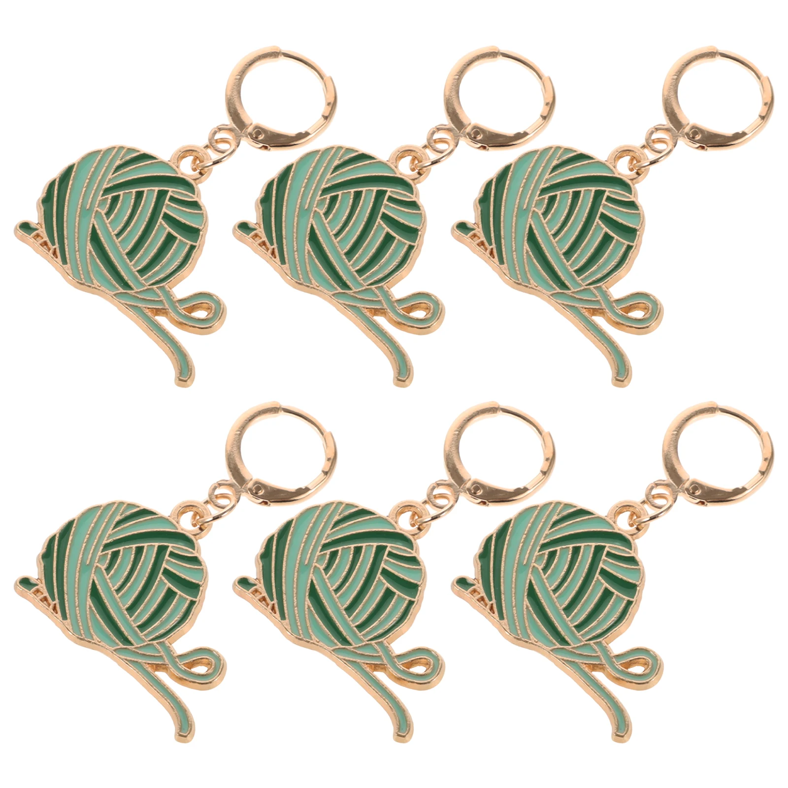

6pcs Knitting Markers Braiding Tool Accessories Yarn Stitch Crochet Small Metal Green Balls Set Safe Durable Sewing Tools