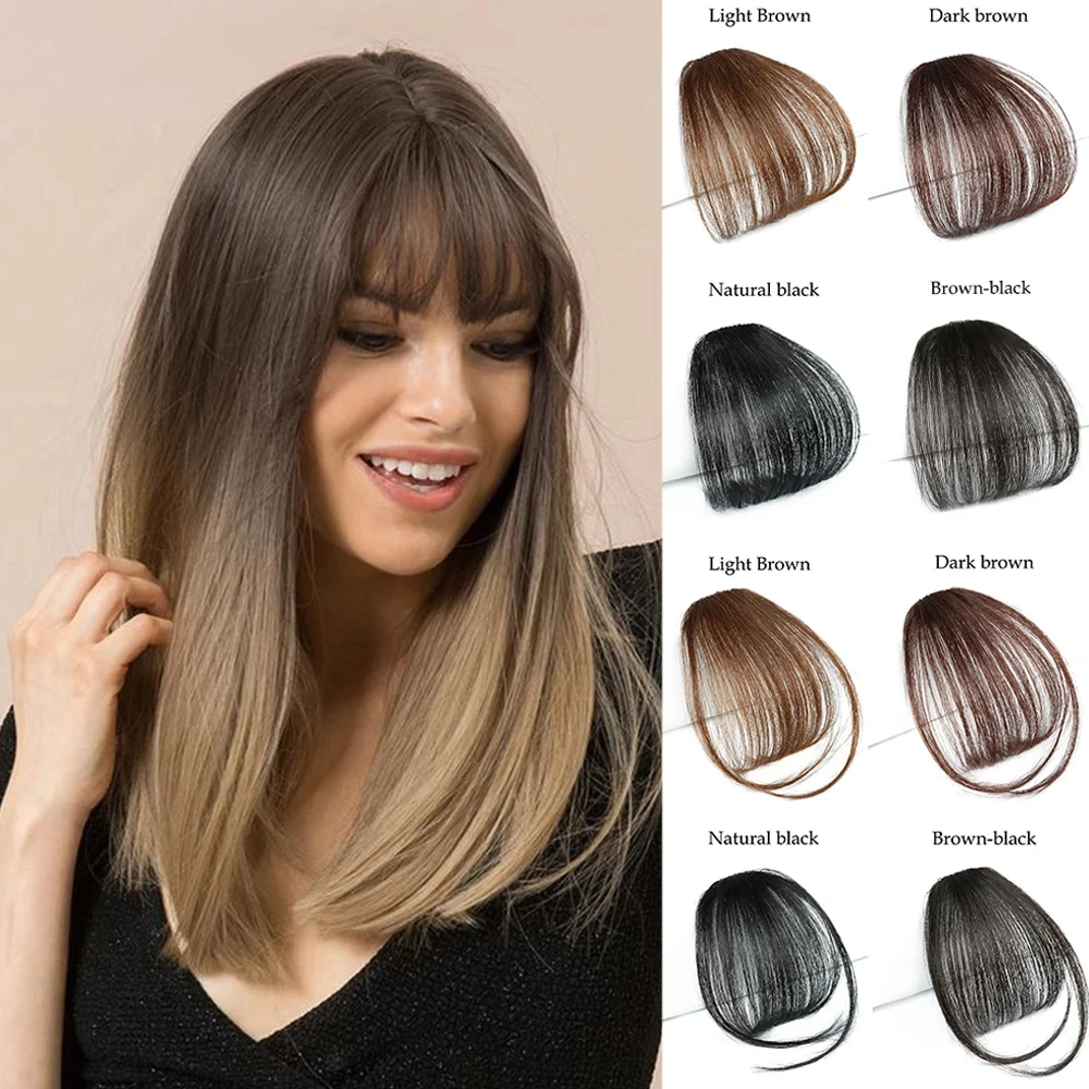 

Synthetic Air Bangs Hair Extension Invisible Front Fake Bangs Fringes Hairpiece Hair Accessories for Women