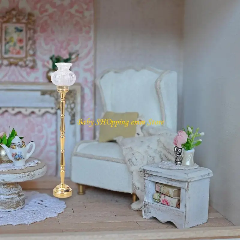 

23GD Realistic Miniature Mini Floor Light Model Doll Houses Accessory Realistic 1:12
