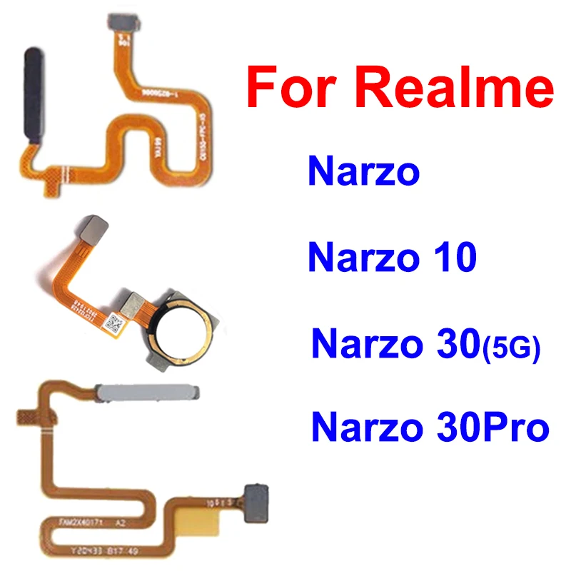 Power Fingerprint Sensor Flex Cable For OPPO Realme Narzo 10 20 30 Pro 4G 5G Power Home Button Unlock Touching Fingerpoint Parts