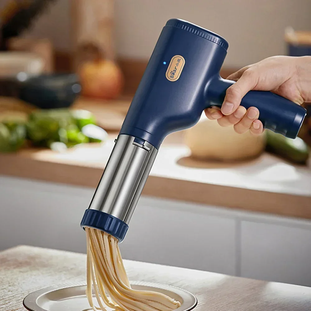 Portable Electric Travel Kitchen Easy To Clean Noodle Machine, Rechargeable Electric Multifunctional Handheld Noodle Press Gun