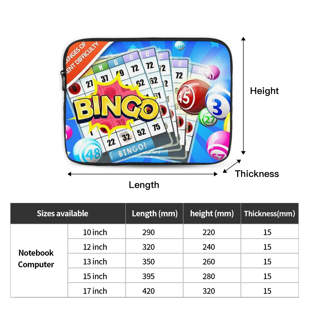 حقيبة كمبيوتر محمول للكمبيوتر المحمول من Game Bingo Queen Player، حقيبة غطاء للكمبيوتر المحمول، حقيبة كمبيوتر لوحي مضادة للصدمات