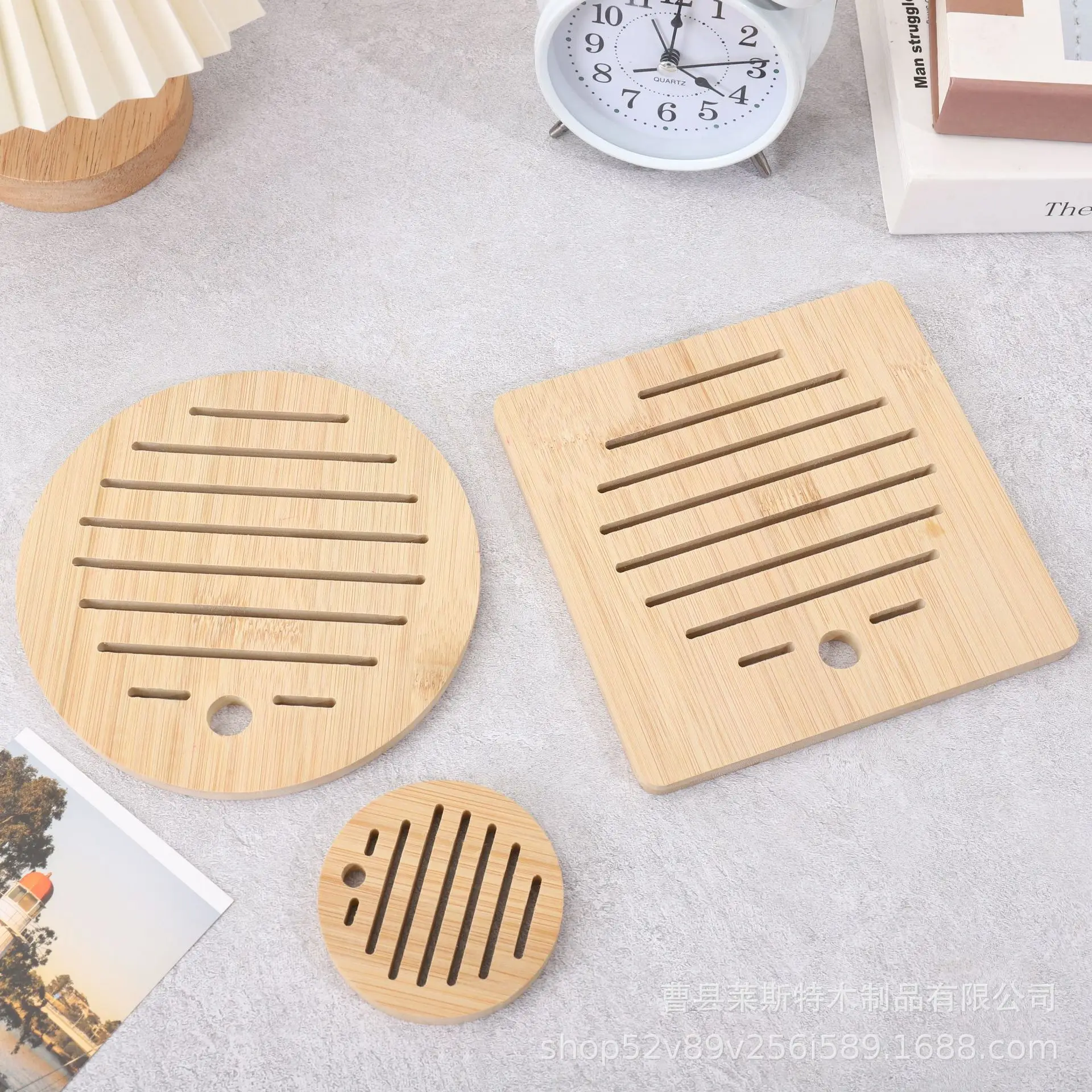 Bamboo and Wood Coasters Tea Cup Holder Coffee Coaster Heat Insulation Anti-scald Non-slip Mats Home Accessories Kitchen