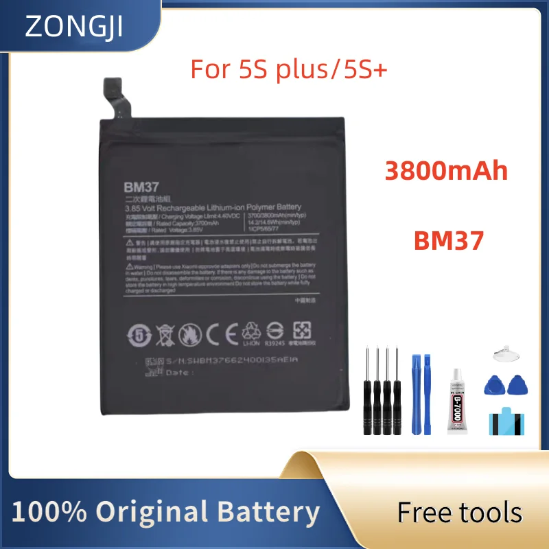 

New Battery BM37 3800mAh Battery For 5S plus/5S+ Batteries+Free Tools