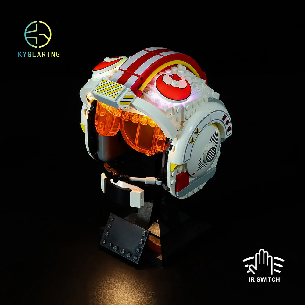 

Kyglaring Led Lighting Set DIY Toys for 75327 Star Sky Walkers Red Five Helmet Wars Blocks Building (Only Light Kit Included)