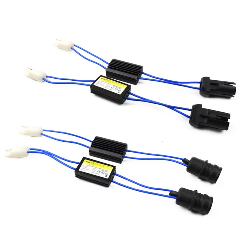 2Pcs LED Warning Canceller Decoder 501 T10 W5W 192 168 Car Lights NO Canbus OCB Error Load Resistor DC 12V T10 Canbus Cable