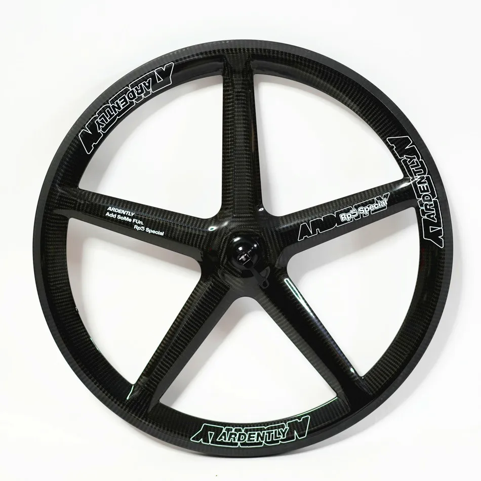 

ARDENTLY 5 spokes Carbon Wheelset 700C 3K Full Carbon Track bike wheelset Clincher fixed gear Single Speed bicycle wheels