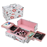 Portable Makeup Organizer Women Cosmetic Case Travel Beauty Case Cosmetic Bag Makeup Storage Box Jewelry Watch Organizer