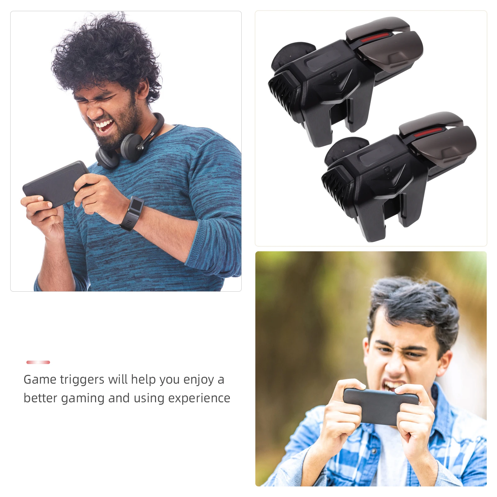 

1Pair Six Finger Linkage Gamepad Sturdy Wear Resistant Trigger Universal Phone Game Controller Compact Lightweight Gaming Device