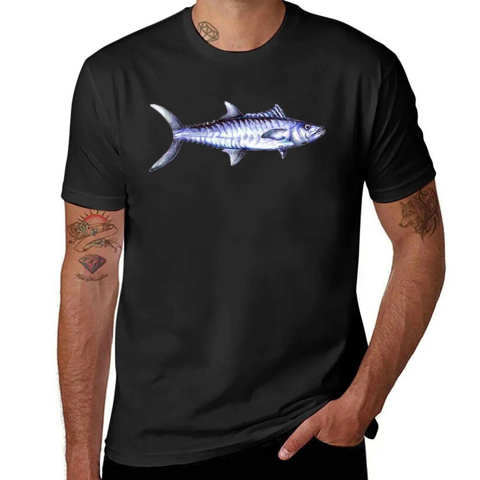 King Mackerel Kingfish Drawing T-Shirt for a boy sweat new edition t shirts for men pack