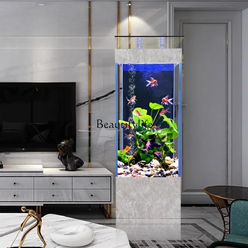 

FG11Ultra-white fish tank floor-to-wall water-free small medium-sized household ecological fish tank intelligent three-dimension