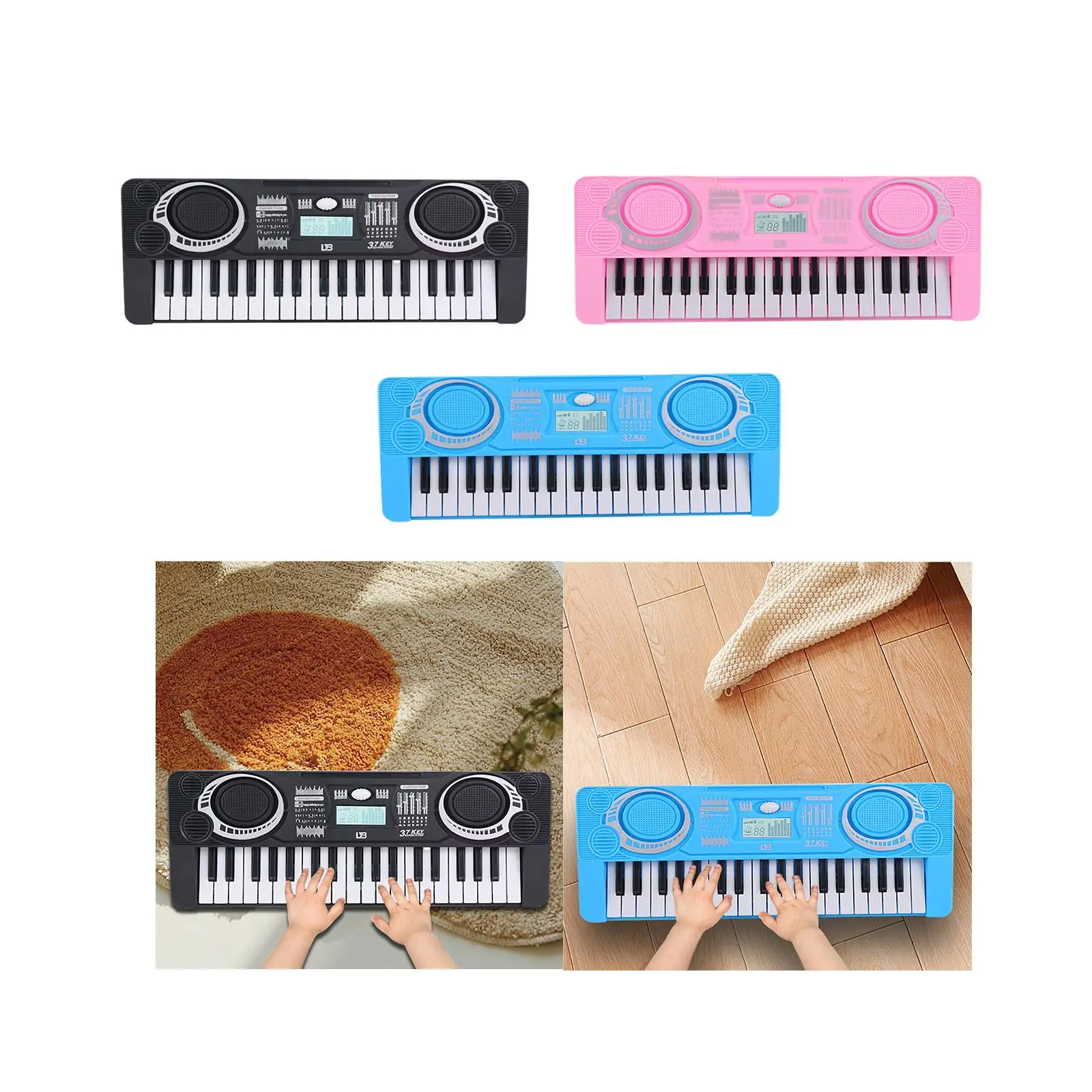 Electronic Piano Sound Toy Early Education Toys with Feet Portable 37 Key