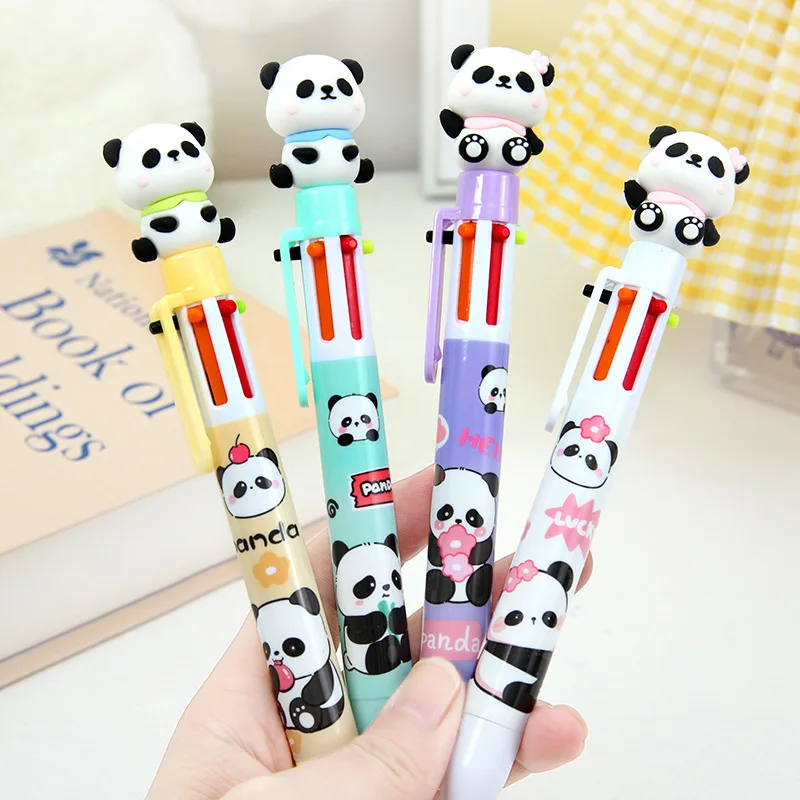 Imagem -03 - Multicolor Cartoon Panda Caneta Esferográfica Papelaria Estudante Presentes de Aniversário Cores Novo 0.7 mm 36 Pcs