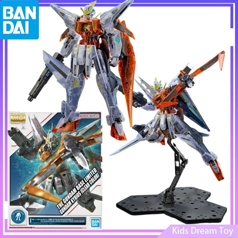 Bandai auf Lager Original mg die Gundam Base Limited Gundam Kyrios [klare Farbe] Anime Action figuren Spielzeug Sammler modell