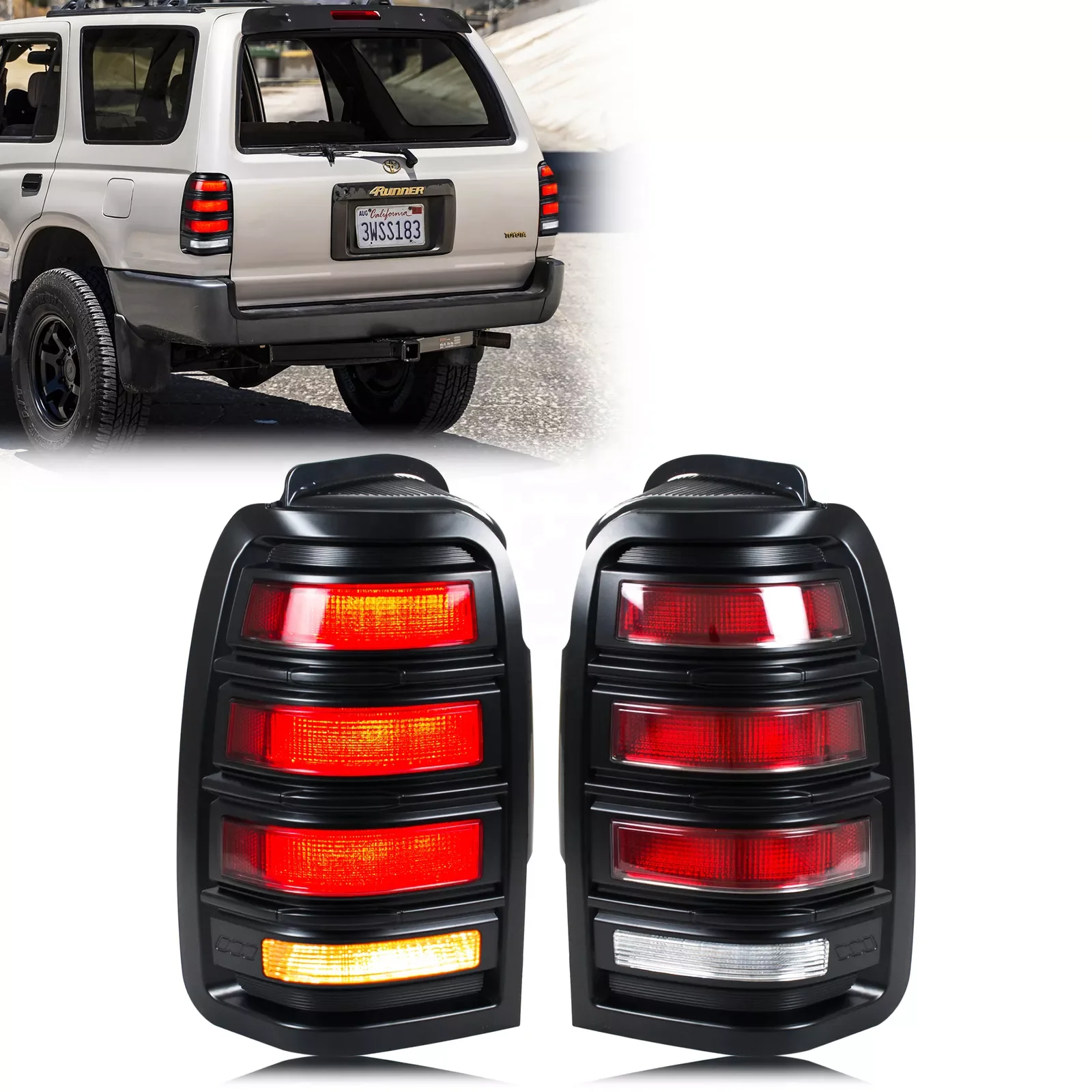 Auto Lamp Car LED RGB Tail Lights for Toyota 4Runner 1996 2002 Dynamic Turn Signal Brake DRL Reverse Assembly