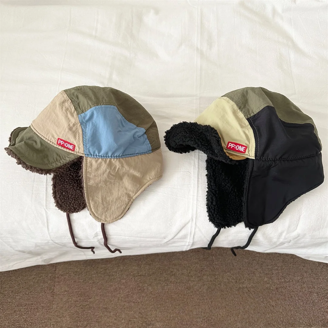 أطفال سميكة الصوف الأذن رفرف الصياد قبعة خليط لينة حافة الشتاء الدافئ قبعة الطفل للأطفال عادية في الهواء الطلق يندبروف قبعة #3