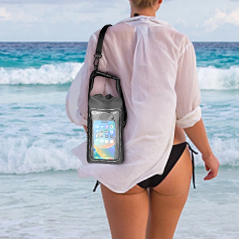 2L حقيبة جافة شاشة تعمل باللمس أكياس مقاومة للماء للرحلات الانجراف تجمع تصفح كاياك حقائب رياضية خارجية معدات التخييم