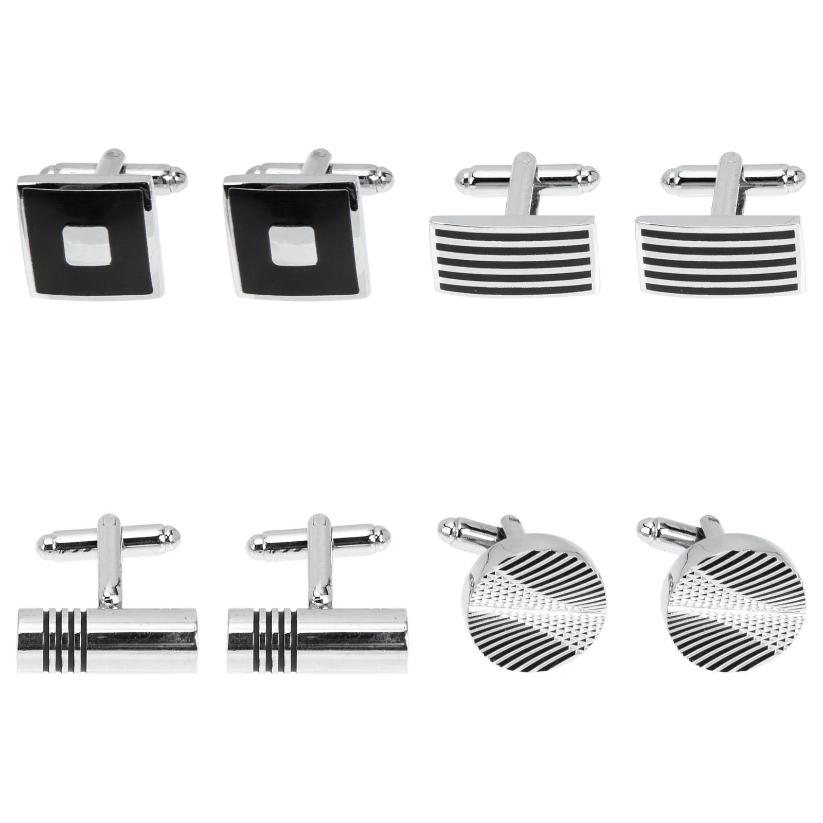 

Gift for Men Shiny Brass Material Well Polished Cufflinks Studs Easy to Use Decorate Shirts Suits Accessories