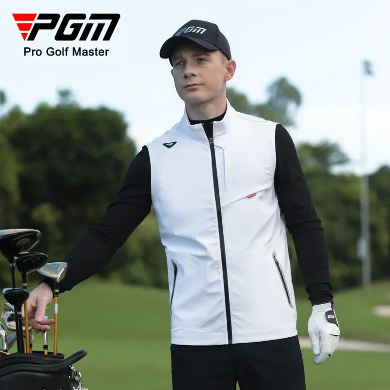 PGM Golf Vest Men's Outerwear Clothing Autumn and Winter Clothing Men's Knitted Lined Jacket Vest Waistcoat