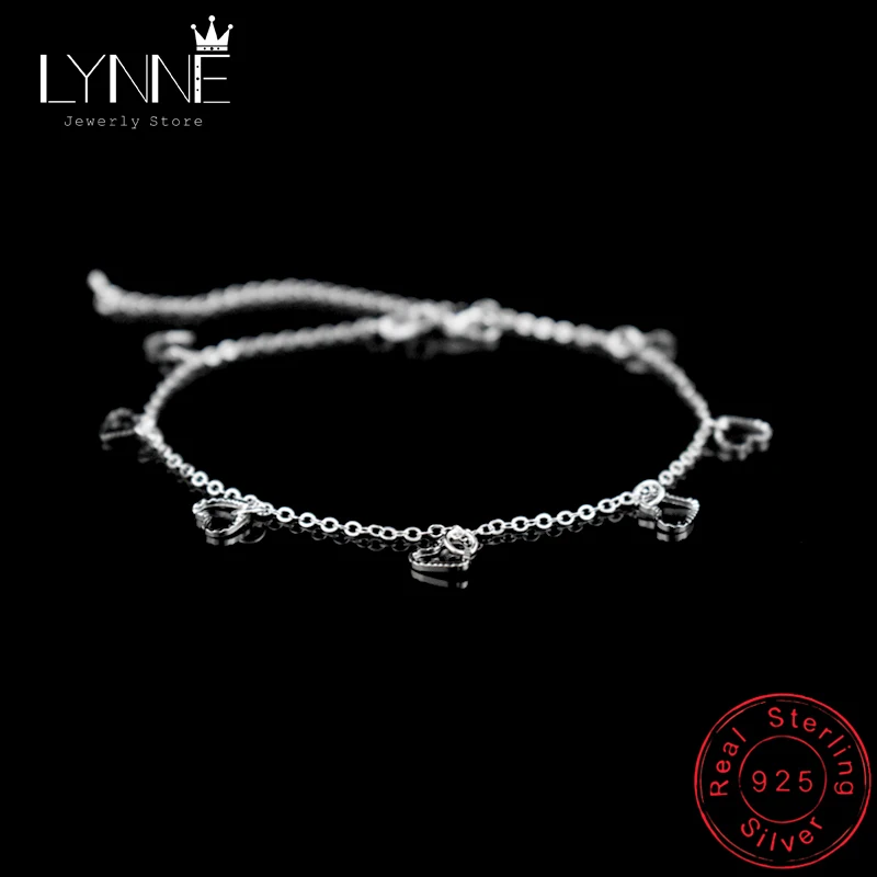 New Fashion Hollow Star&Heart Pendant Foot Anklet Chain 925 Sterling Silver Ladies Beach Anklets Bracelet For Women Jewelry Gift