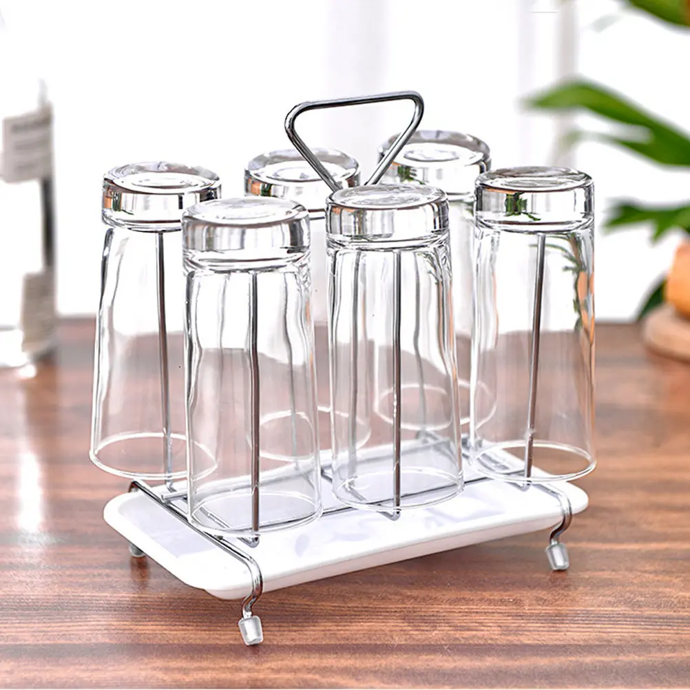 

Iron Cup Drying Rack for Glass Mugs Hanging Shelf Storage Holder Kitchen Cabinet Organizer Stylish Home Decor Cup Drying Rack