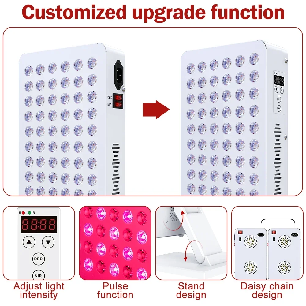 2 Years Warranty Home Use 300w Beauty Equipment Red Light Infrared Therapy Panel Portable NIR Led Therapy Device