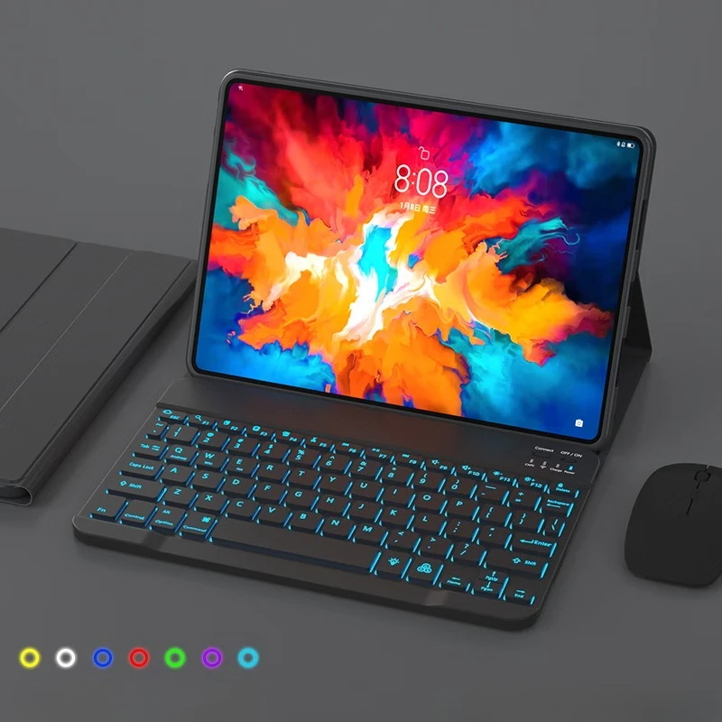 

For Lenovo Idea Tab Pro Case 12.7 Inch 2025 TB373FU With Keyboard Detachable Backlit Keyboard Leather Case For Lenovo P12 2025
