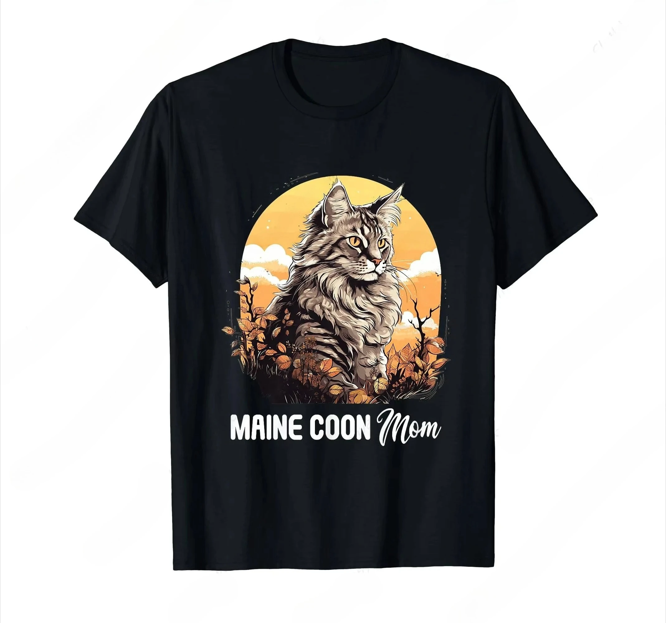 

Футболка Maine Coon Cat Mom Maine Coon Cat с забавным принтом, повседневная удобная одежда, универсальная футболка для женщин, модная графика
