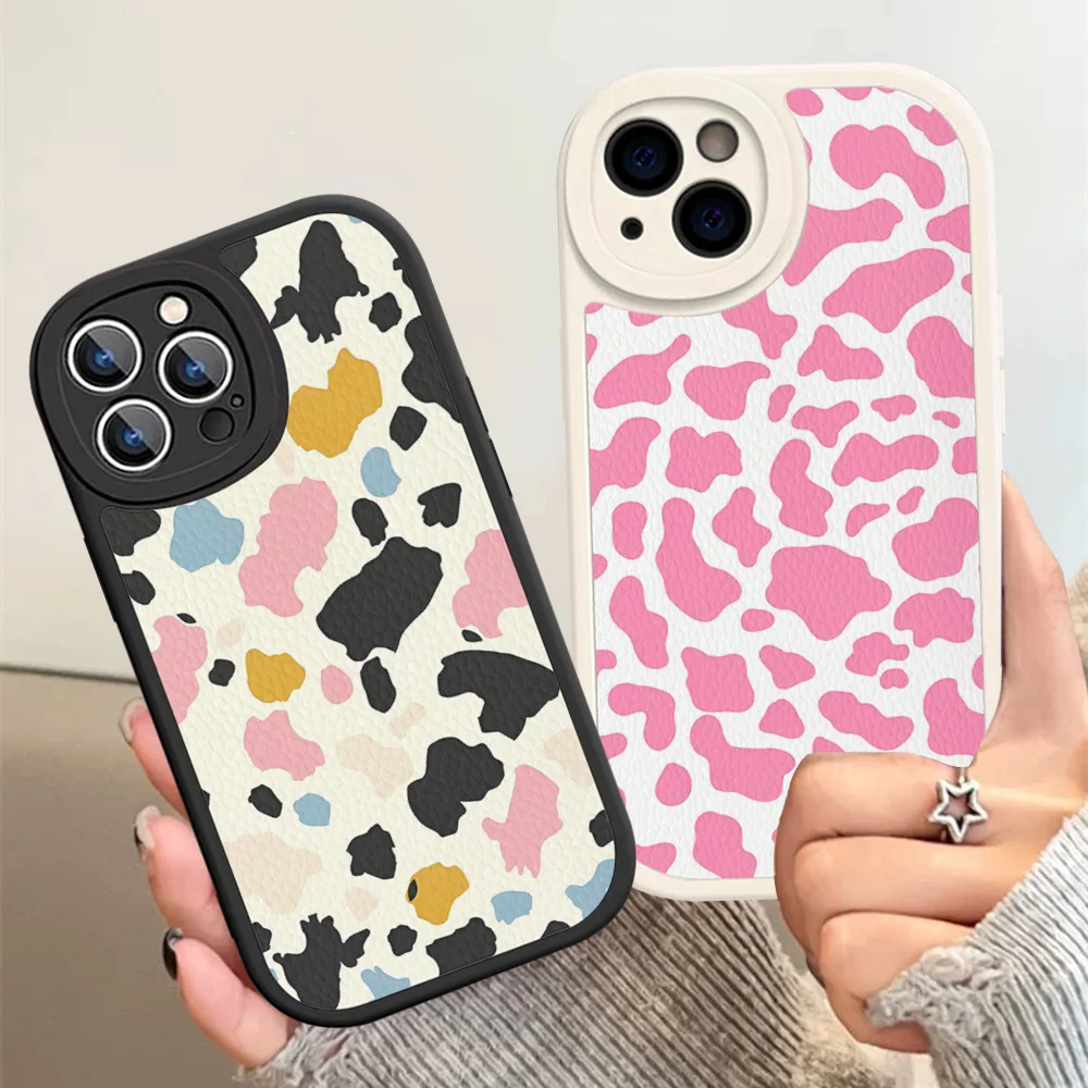 

Cow Print Phone Case Hard Leather For iPhone 14 13 12 Mini 11 14 Pro Max Xs X Xr 7 8 Plus Fundas