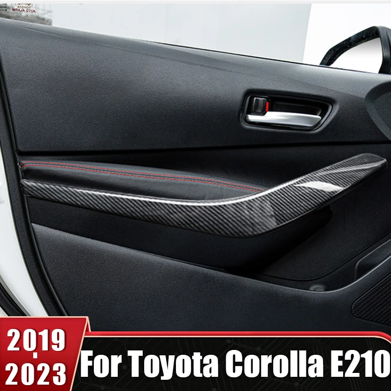 For Toyota Corolla E210 2019 2020 2021 2022 2023 Hybrid Carbon Car Door Inner Handle Frame Trim Stickers Protector Accessories