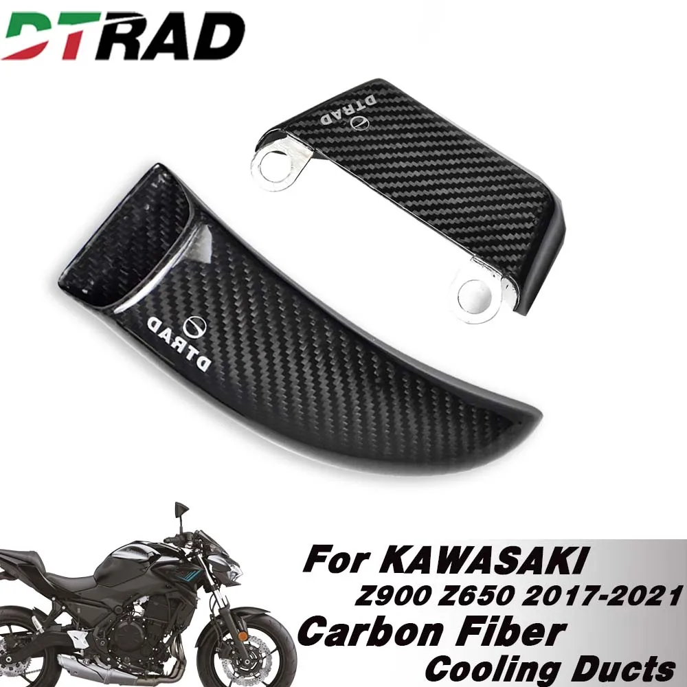 

Motorcyclr Carbon Fiber Brake Air Cooling Ducts For KAWASAKI Z900/Z650 2017-2021 Caliper Bracket 108mm Radiator Accessories