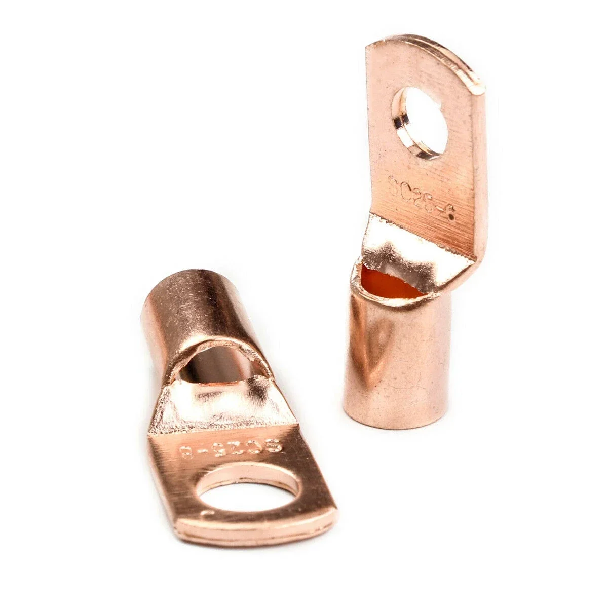 10/25/50/100 個銅ラグリングワイヤーコネクタ裸ケーブル電気圧着端子 SC6-6 SC6-8 SC10-6 SC10-8 SC16-6 SC25-6