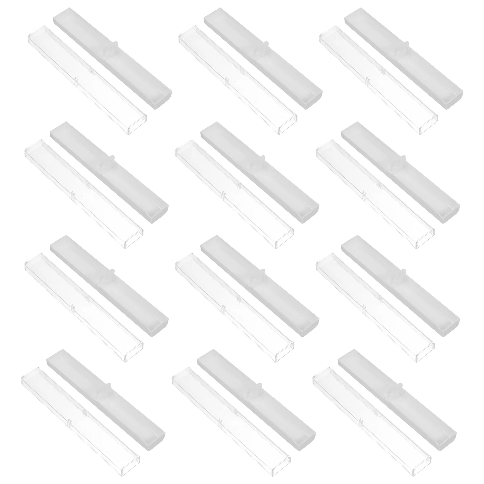 12pcs Plastic Pen Box Transparent Lightweight Portable Storage Case for Pens Fountain Pen Holder Gift Box Stationery Organizer