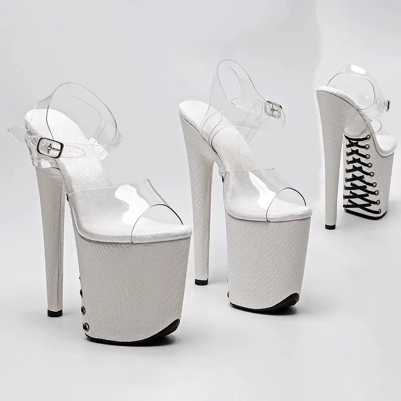 

Women 20CM/8inches PVC Upper Plating Platform Sexy High Heels Sandals Pole Dance Shoes 348