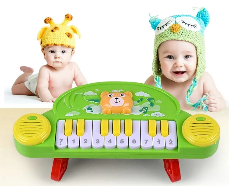 Educatieve cartoon elektronische piano voor kinderen, elektrische zittafel, kleine piano, educatief muziek, geluid, licht vroeg