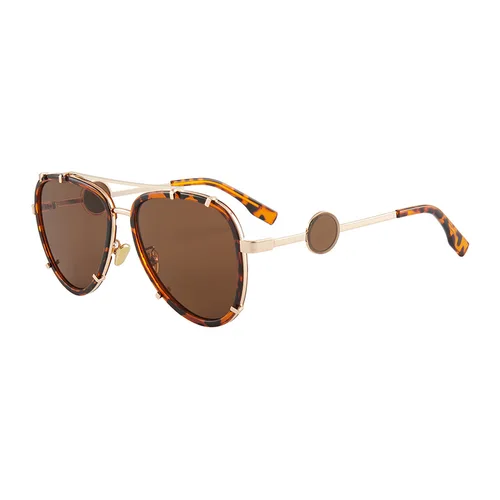 Imagen 2 del producto Gafas de sol de estilo europeo americano a la moda para mujer, gafas de sol con forma de piloto y protección UV, gafas de sol Vintage con estilo y fresco