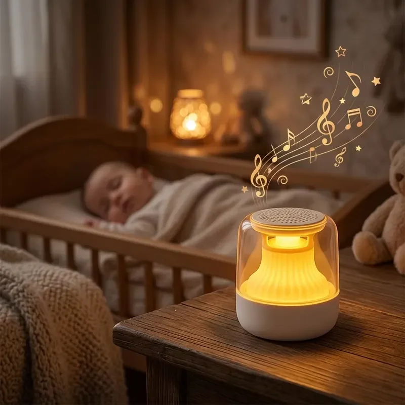 Smart Portable White Noise Machine Small Travel Speaker with Relaxing Natural Sound Effects and 7 Color Night Light