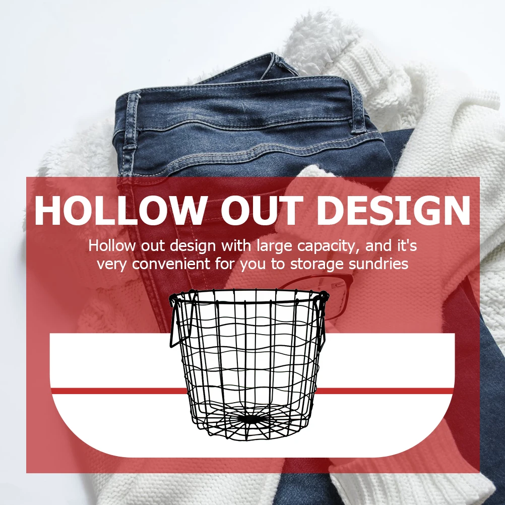 

Large Capacity Iron Art Handheld Laundry Basket Hollow-Out Clothes Storage Container Collection Basket for Dirty Clothes