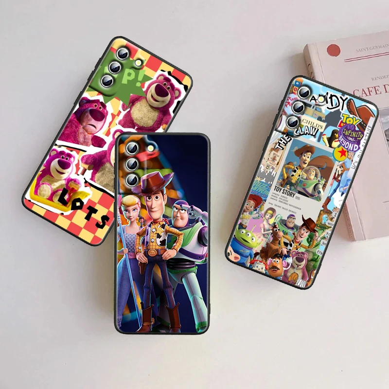 Disney Cute Toy Story Cartoon For Samsung Galaxy S24 S23 S22 S21 S20 FE S10 S10E Plus Ultra Pro Lite 5G Black Cover Phone Case